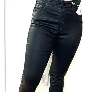 Black vegan leather AG high rise skinny jeans - NWT - size 28